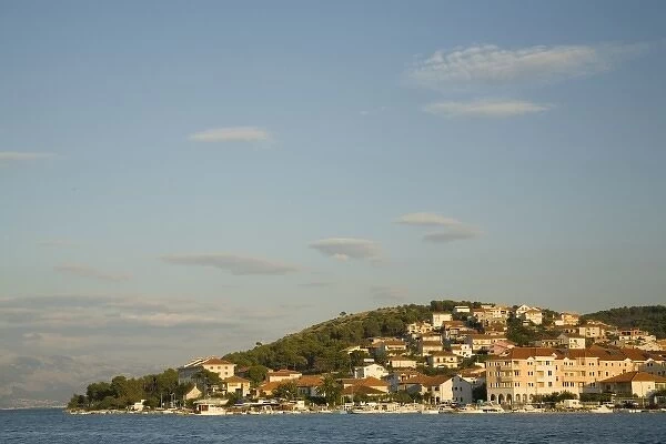 Croatia, Dalmatia, Trogir, a UNESCO World Heritage site. Island of Ciovo, connected
