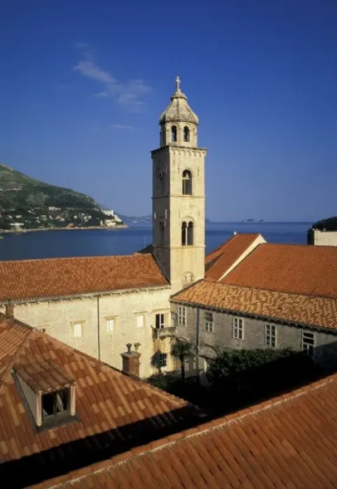 Framed Print : Croatia, Dalmatian Coast, Dubrovnik, Old city. St. Saviour Church, Franciscan monestary