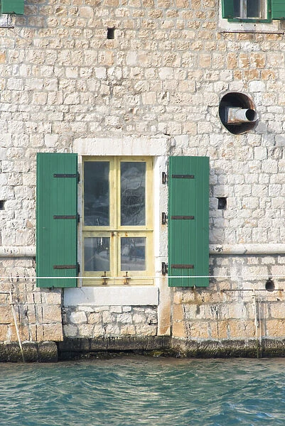 Croatia. Detail of defense tower in Marina Agana