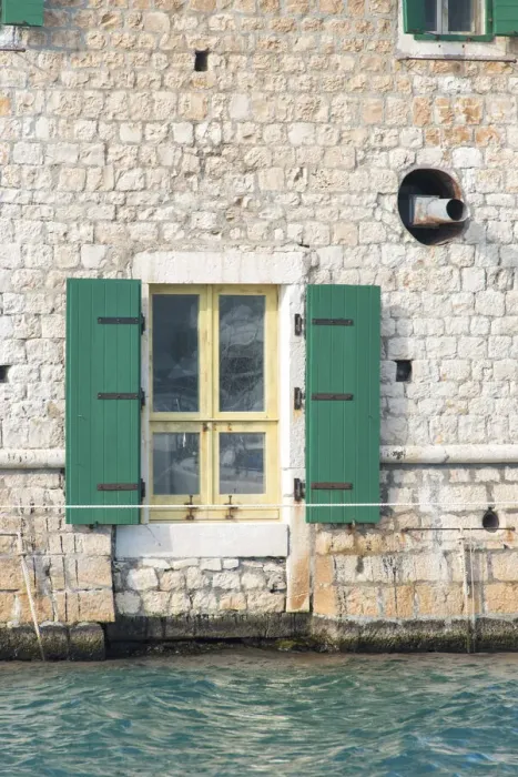 Framed Print : Croatia. Detail of defense tower in Marina Agana Framed Print : Croatia. Detail of defense tower in Marina Agana