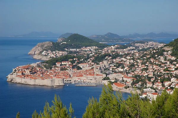05. Croatia, Dubrovnik, aerial view of Medieval walled city