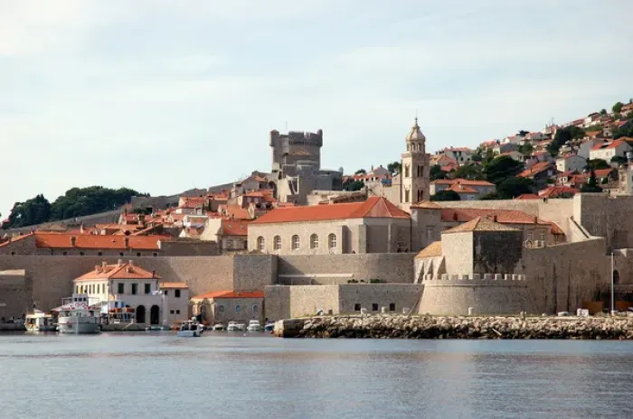 Framed Print : 05. Croatia, Dubrovnik, harbor view of Old Town Framed Print : 05. Croatia, Dubrovnik, harbor view of Old Town