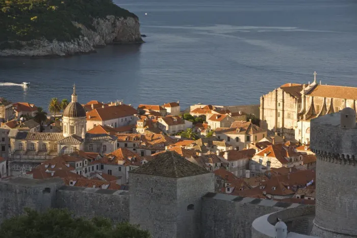Framed Print : CROATIA, Dubrovnik. Overview of the Walled City of Dubrovnik