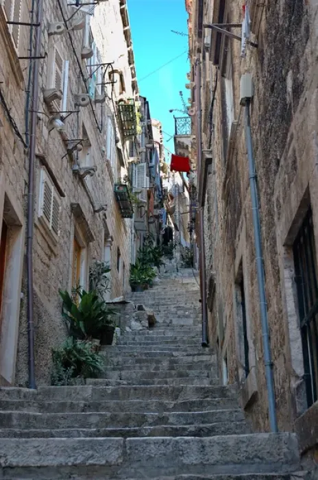 Framed Print : 05. Croatia, Dubrovnik, residential area off main street, Old Town Framed Print : 05. Croatia, Dubrovnik, residential area off main street, Old Town