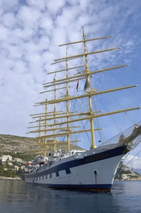 Framed Print : Croatia, Dubrovnik, Royal Clipper in harbor Framed Print : Croatia, Dubrovnik, Royal Clipper in harbor