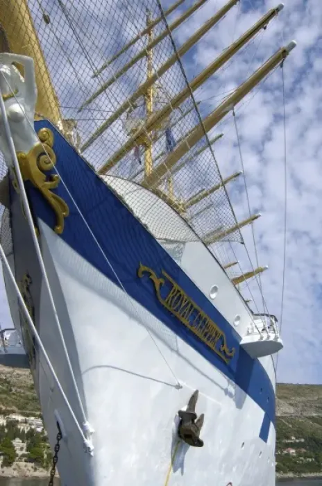 Framed Print : Croatia, Dubrovnik, Royal Clipper in harbor Framed Print : Croatia, Dubrovnik, Royal Clipper in harbor