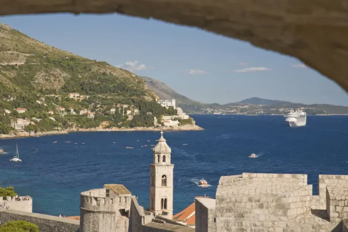 Framed Print : CROATIA, Dubrovnik. View from Old City Walls Walk Framed Print : CROATIA, Dubrovnik. View from Old City Walls Walk