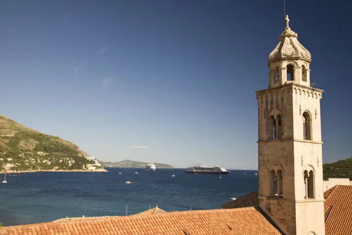 Framed Print : CROATIA, Dubrovnik. View from Old City Walls Walk