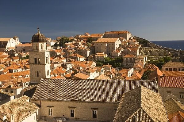 CROATIA, Dubrovnik. View from Old City Walls Walk. (RF)