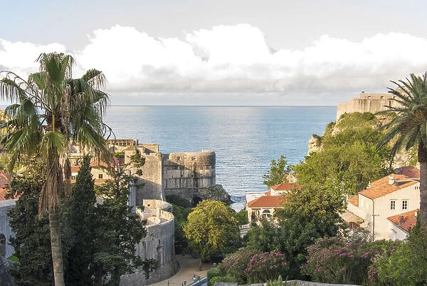 Croatia, Dubrovnik. Walled old city and Fort St. Lawrence. Adriatic