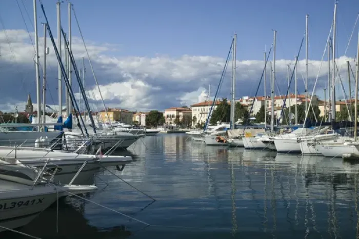 Framed Print : CROATIA, Istria, POREC. Town View from POREC harbor Framed Print : CROATIA, Istria, POREC. Town View from POREC harbor