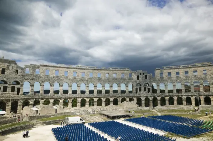 Framed Print : CROATIA, Istria, PULA. Roman Amphitheater (b. 1st century)