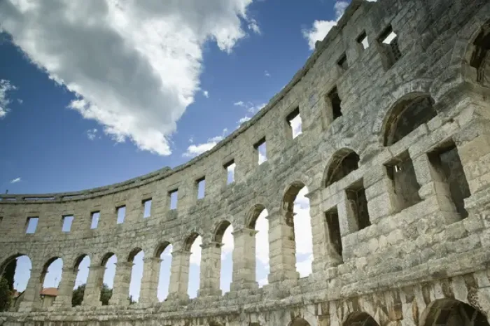 Framed Print : CROATIA, Istria, PULA. Roman Amphitheater (b. 1st century)