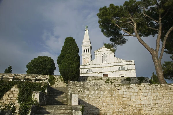 CROATIA, Istria, ROVINJ. Cathedral of St. Euphemia and Tower (b. 1736-largest baroque