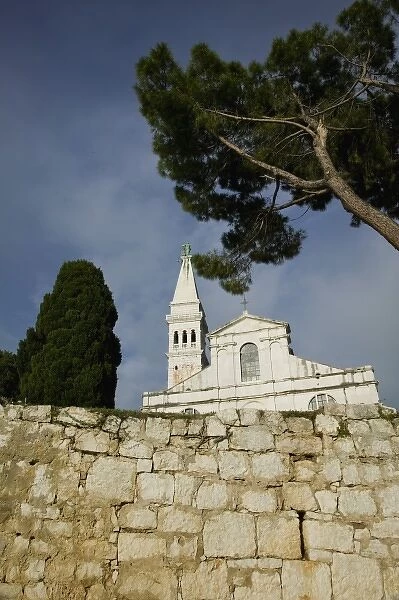 Croatia, Istria, ROVINJ. Cathedral of St. Euphemia and Tower (b. 1736-largest baroque