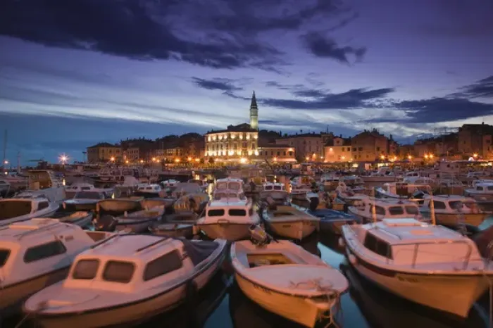 Framed Print : CROATIA, Istria, ROVINJ. ROVINJ harbor, Evening Framed Print : CROATIA, Istria, ROVINJ. ROVINJ harbor, Evening