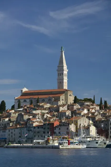 Framed Print : CROATIA, Istria, ROVINJ. ROVINJ harbor view with Cathedral of St. Euphemia / Morning Framed Print : CROATIA, Istria, ROVINJ. ROVINJ harbor view with Cathedral of St. Euphemia / Morning