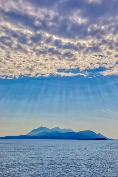 Framed Print : Croatia, Korcula. God rays and island. Credit as: Fred Lord  /  Jaynes Gallery  /  DanitaDelimont