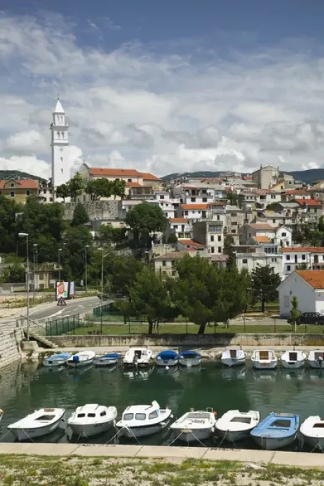 Framed Print : CROATIA, Kvarner Region, NOVI VINODOLSKI. Coastal Town View Framed Print : CROATIA, Kvarner Region, NOVI VINODOLSKI. Coastal Town View
