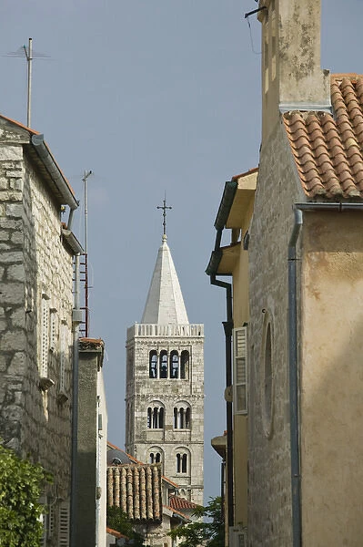 CROATIA, Kvarner Region, RAB ISLAND, RAB TOWN. St. Mary the Great Cathedral Tower