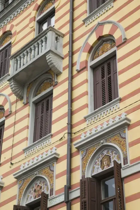 Framed Print : CROATIA, Kvarner Region, RIJEKA. Building detail with Morcici face (the