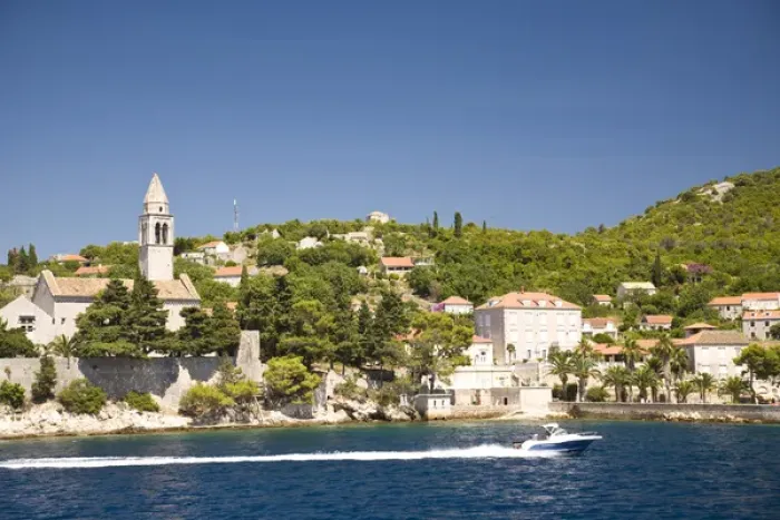 Framed Print : CROATIA, Lopud Island. Boat tour of Elaphite Islands from Dubrovnik Framed Print : CROATIA, Lopud Island. Boat tour of Elaphite Islands from Dubrovnik