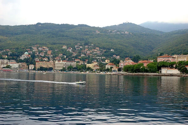 05. Croatia, Opatija, sea view of downtown area