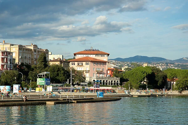 05. Croatia, Opatija, sea view of public beach