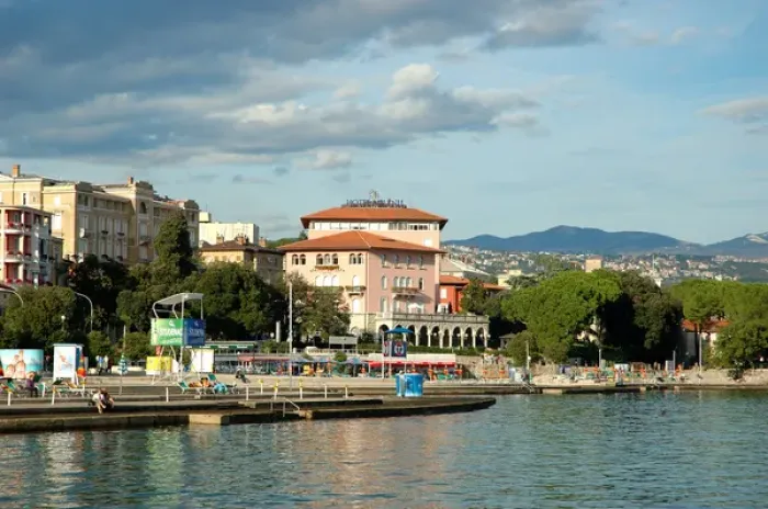 Framed Print : 05. Croatia, Opatija, sea view of public beach Framed Print : 05. Croatia, Opatija, sea view of public beach