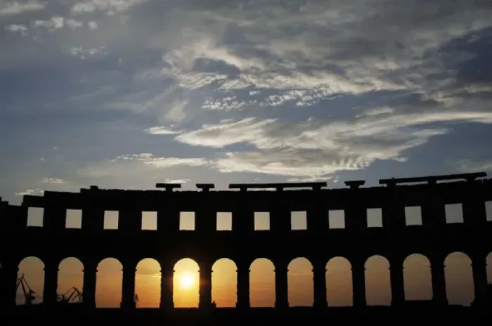 Framed Print : CROATIA. Roman Amphitheater. Built in the first century A. D. Declared a World Heritage