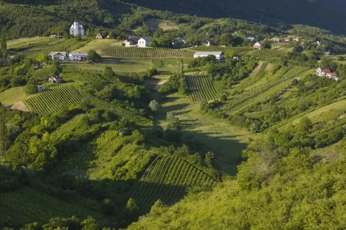 Framed Print : CROATIA, Samoborsko Gorje Region, PLESIVICA. Hilly countryside near SAMOBOR Framed Print : CROATIA, Samoborsko Gorje Region, PLESIVICA. Hilly countryside near SAMOBOR