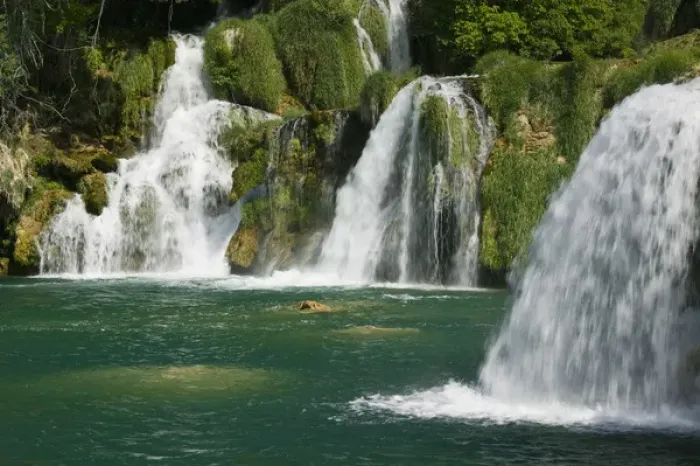Framed Print : CROATIA, Sibenik-Knin Region, KRKA NATIONAL PARK. Skradinski Buk Waterfalls