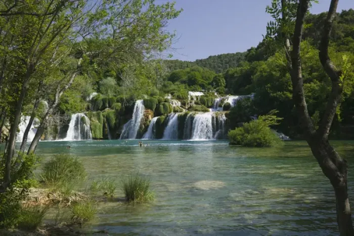 Framed Print : CROATIA, Sibenik-Knin Region, KRKA NATIONAL PARK. Skradinski Buk Waterfalls
