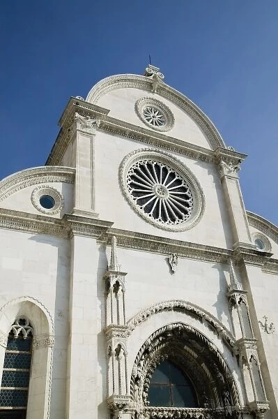 Croatia, Sibenik-Knin Region, SIBENIK. Cathedral of St. Jacob (b. 1536) Exterior