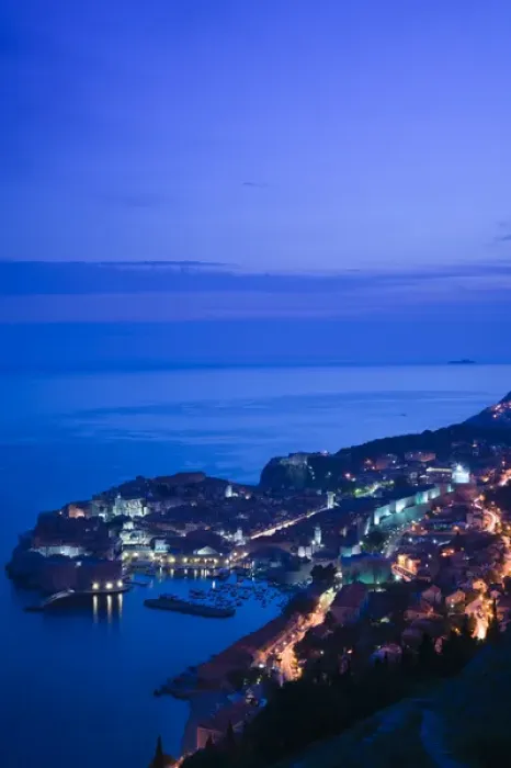 Framed Print : CROATIA, Southern Dalmatia, DUBROVNIK. Old Town DUBROVNIK, evening view from the east