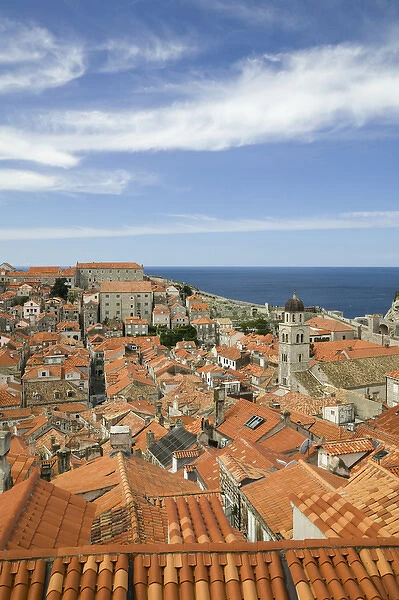 CROATIA, Southern Dalmatia, DUBROVNIK. Old Town DUBROVNIK, Rooftops from the town walls