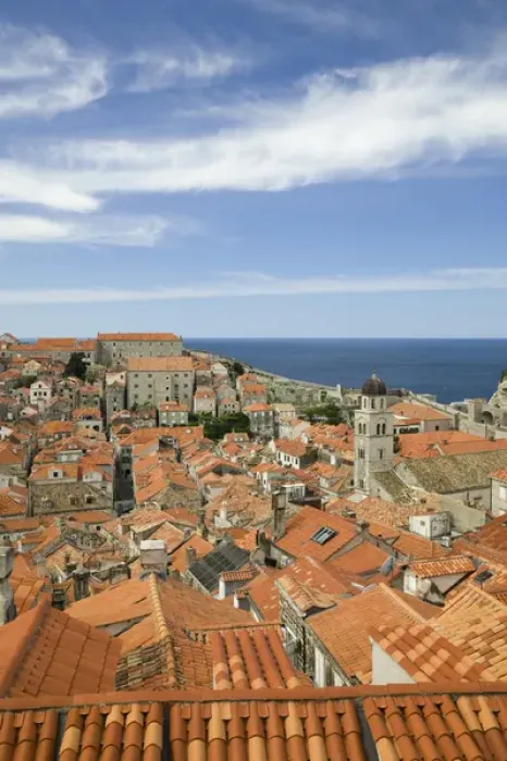 Framed Print : CROATIA, Southern Dalmatia, DUBROVNIK. Old Town DUBROVNIK, Rooftops from the town walls