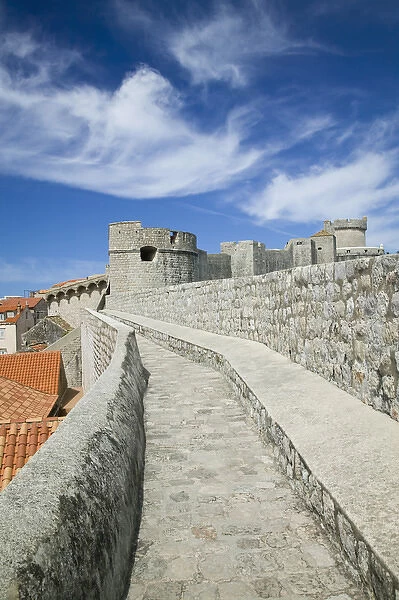 Croatia, Southern Dalmatia, Dubrovnik. Old Town Dubrovnik, Town Walls
