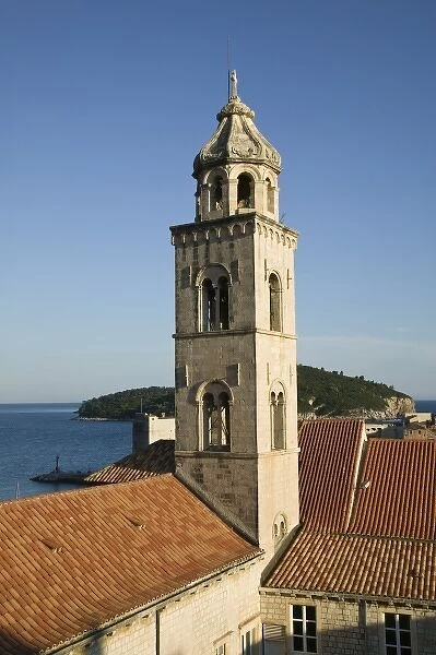 Croatia-Southern Dalmatia-Dubrovnik. Old Town Dubrovnik- Belltower of the Dominican