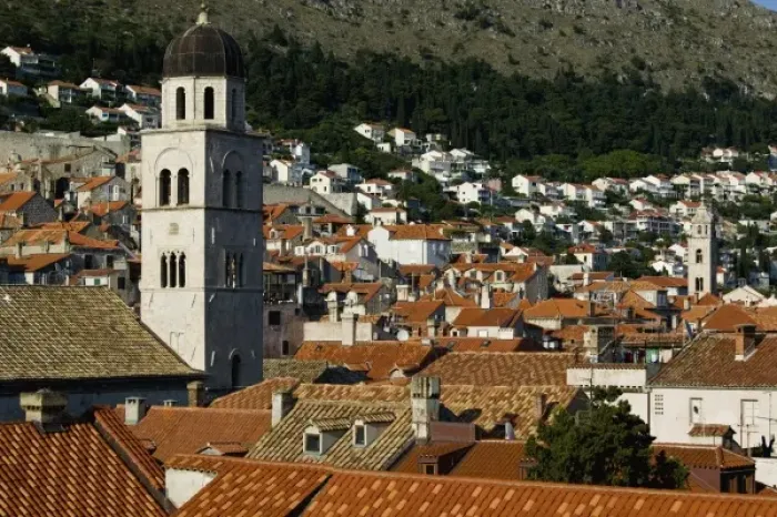 Framed Print : Croatia-Southern Dalmatia-Dubrovnik. Old Town Dubrovnik- Franciscan Monastery