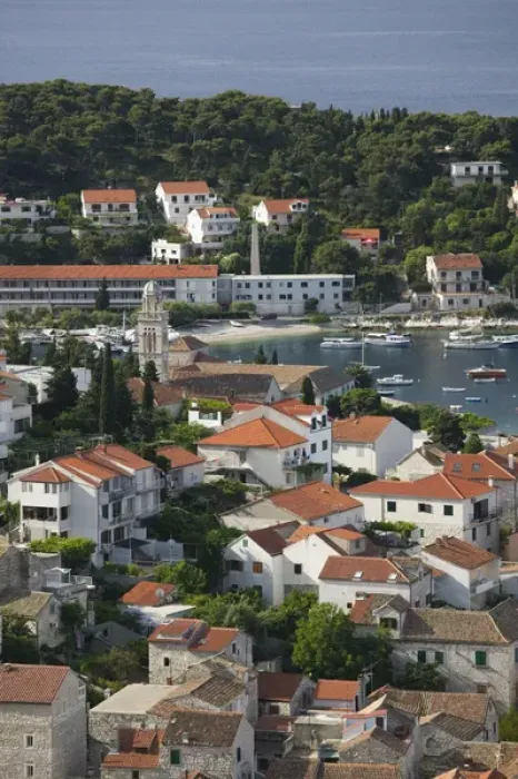 Framed Print : CROATIA, Southern Dalmatia, Hvar Island, Hvar Town. Overview of Hvar Town Framed Print : CROATIA, Southern Dalmatia, Hvar Island, Hvar Town. Overview of Hvar Town