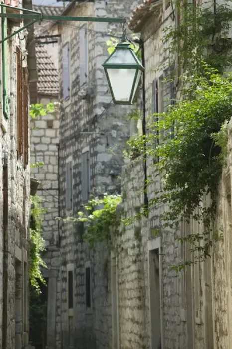 Framed Print : CROATIA, Southern Dalmatia, HVAR Island, STARI GRAD. Old Town Street