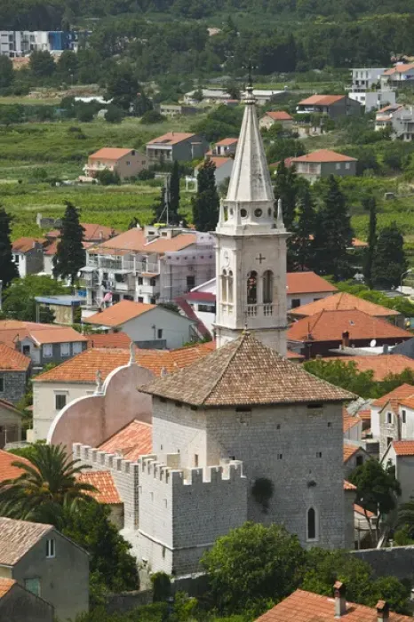 Framed Print : CROATIA, Southern Dalmatia, HVAR Island. View of the town of JELSA Framed Print : CROATIA, Southern Dalmatia, HVAR Island. View of the town of JELSA