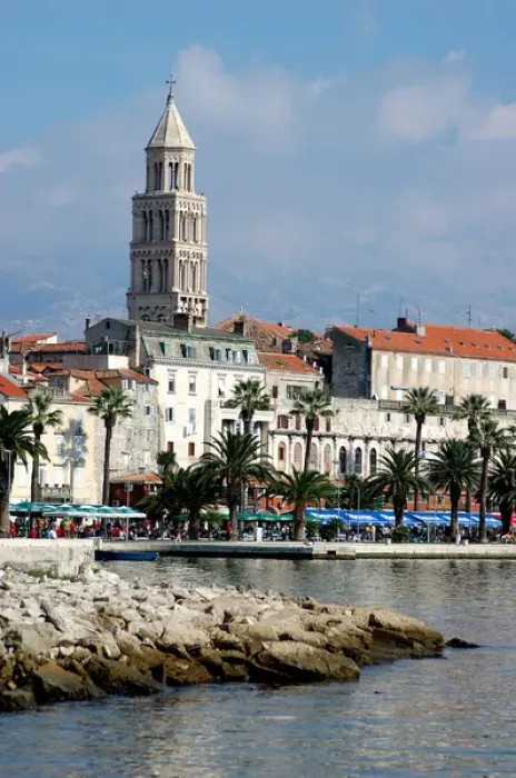 Framed Print : 05. Croatia, Split, coastal view of popular embankment