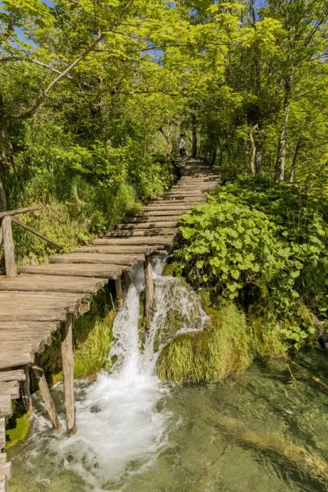Framed Print : Croatia. Waterfall under walkway in Plitvice National Park Framed Print : Croatia. Waterfall under walkway in Plitvice National Park