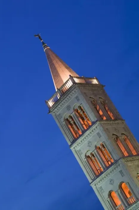 Framed Print : Croatia, Zadar Region, ZADAR. Tower of the Cathedral of St. Anastasia / Evening Framed Print : Croatia, Zadar Region, ZADAR. Tower of the Cathedral of St. Anastasia / Evening
