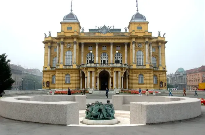 Framed Print : 05. Croatia, Zagreb, Croatian National Theatre and The Well of Life Framed Print : 05. Croatia, Zagreb, Croatian National Theatre and The Well of Life