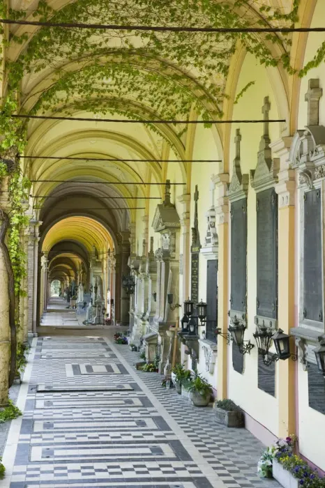 Framed Print : Croatia-Zagreb. Mirogoj Cemetery- Crypt Passageway. One of the Most Beautiful Cemeteries Framed Print : Croatia-Zagreb. Mirogoj Cemetery- Crypt Passageway. One of the Most Beautiful Cemeteries