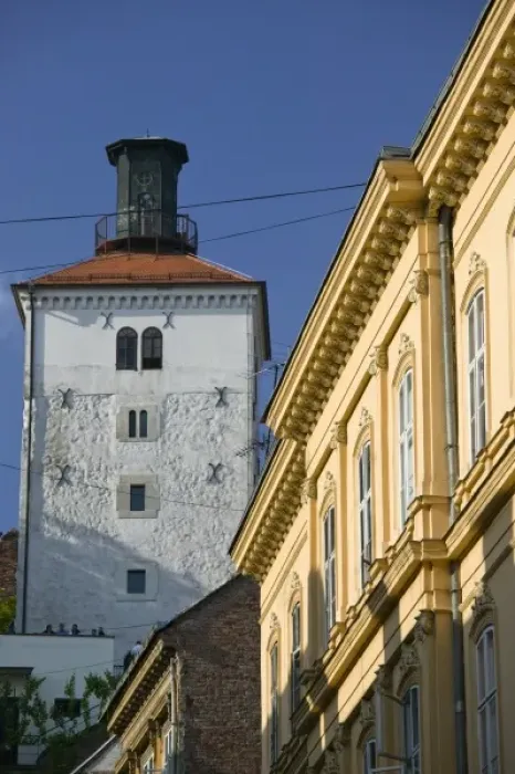 Framed Print : Croatia-Zagreb. Old Town Zagreb-Lotrscak Tower (b. 13th century) Framed Print : Croatia-Zagreb. Old Town Zagreb-Lotrscak Tower (b. 13th century)