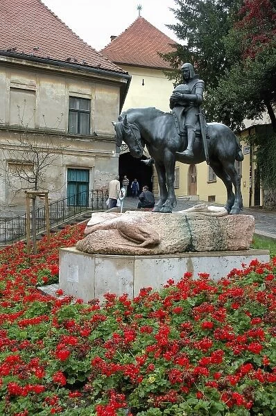 Croatia, Zagreb, Stone Gate, statue of St. George